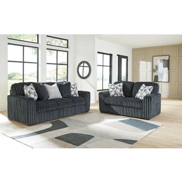 Midnight-Madness Living Room Set In Gunmetal