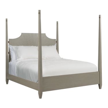 Milan Patterson California King Poster Bed In Bronze and Stone