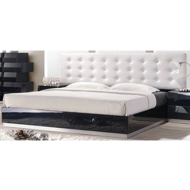 Milan Black Lacquer King Platform Bed