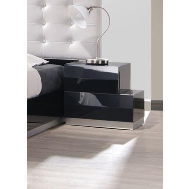 Milan Black Lacquer RAF Nightstand