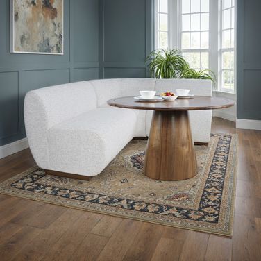 Milano Banquette Upholstered Sectional Bench Seating with Performance Fabric In Grey