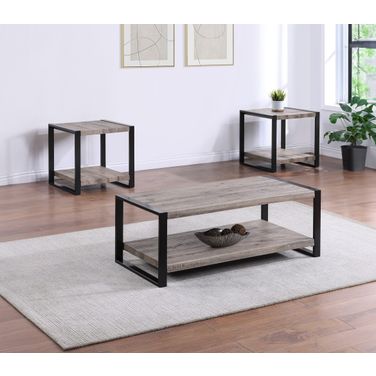 Mildred Occasional Table Set In Gray and Black