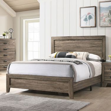 Millie Panel Bed (Grey) (Queen)