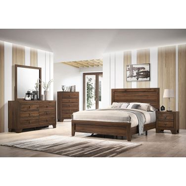 Millie Panel Bedroom Set (Brown Cherry)