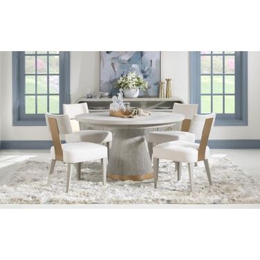 Miramar Round Dining Room Set In Oyster