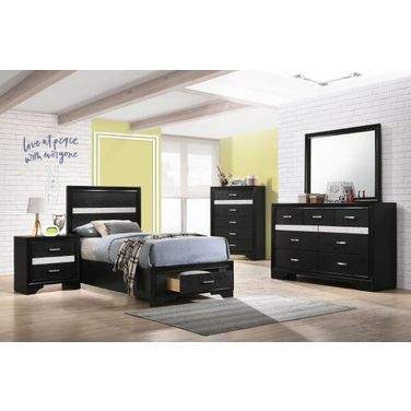 Miranda Black Youth Panel Storage Bedroom Set