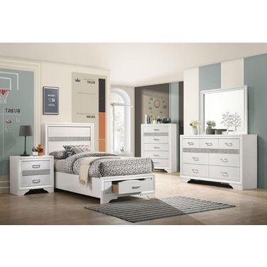 Miranda White Youth Panel Storage Bedroom Set