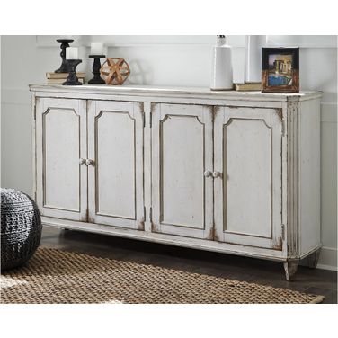 Mirimyn Antique White Door Accent Cabinet
