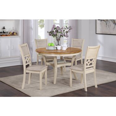 Mitchell 5 Piece Dining Room Set In Bisque and Brown
