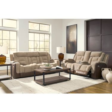 Mixed Momentum Power Reclining Living Room Set In Brownstone