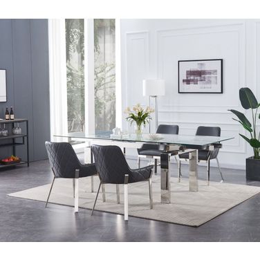 Moda Chrome Extendable Dining Room Set