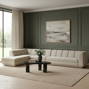 Modari Fabric Upholstered 3-Piece Modular Sectional In Beige
