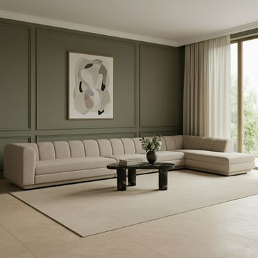 Modari Fabric Upholstered 4-Piece Modular Sectional In Beige