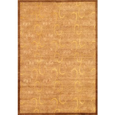 Modern Collection Hand-Knotted Lamb's Wool Area Rug- 5' 5" x 8' In Light Brown