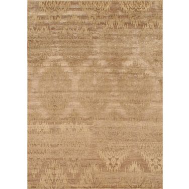 Modern Collection Hand-Knotted Pure Silk Area Rug- 5'10" x 7'11" In Ivory and Beige