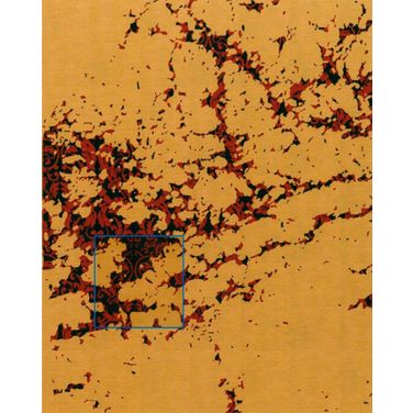 Modern Collection Hand-Knotted Silk and Wool Area Rug- 2' x 2' In Burgundy and Gold