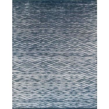 Modern Collection Hand-Knotted Silk and Wool Area Rug- 8' 2" x 10' In Blue