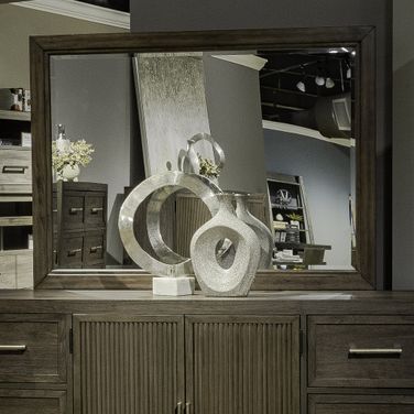 Modern Edge Landscape Mirror In Brown