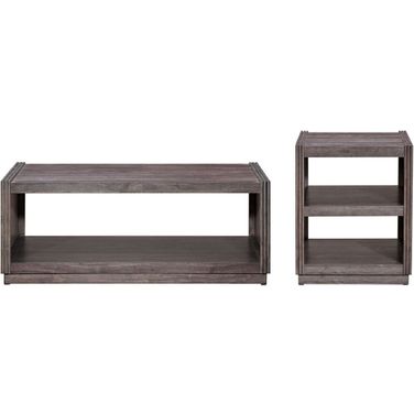 Modern Edge Occasional Table Set In Caffe