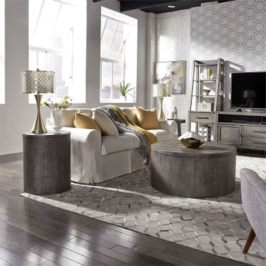 Modern Farmhouse Drum Occasional Table Set