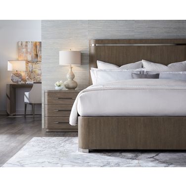 Modern Mood Panel Bedroom Set In Dark Wood