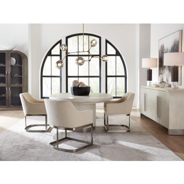 Modern Mood Round Dining Room Set with 1-18 Inch Leaf Table In Light Wood