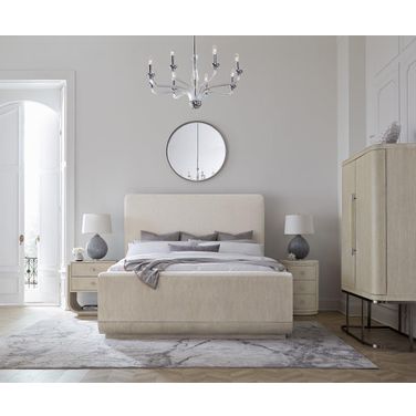 Modern Mood Upholstered Panel Bedroom Set In Beige