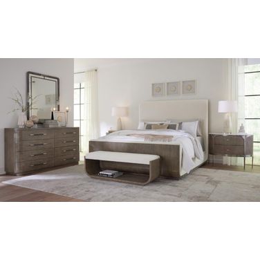 Modern Mood Upholstered Panel Bedroom Set In Beige