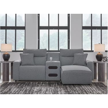 Modmax 3-Piece Power Reclining Sectional with RAF Chaise In Salt and Pepper