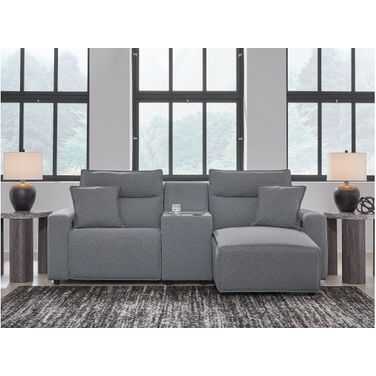 Modmax 3-Piece Power Reclining Sectional with RAF Chaise In Salt and Pepper
