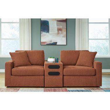 Modmax 3-Piece Sectional Loveseat With Audio System In Spice