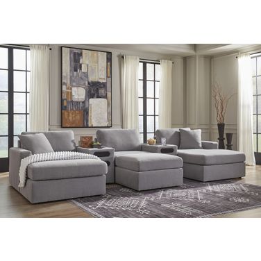 Modmax 5-Piece LAF Sectional and Ottoman In Granite