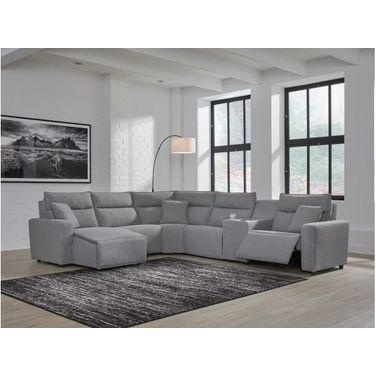 Modmax 6-Piece Power Reclining Sectional with LAF Chaise In Salt and Pepper