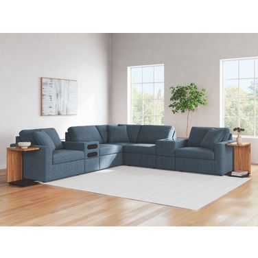 Modmax 7-Piece Balanced Sectional with Audio and Storage Consoles In Ink