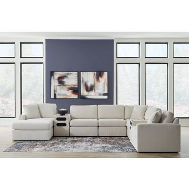 Modmax 8-Piece LAF Sectional with Audio System and Chaise In Oyster