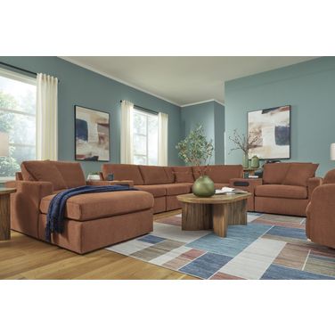 Modmax 8-Piece LAF Sectional with Audio System and Chaise In Spice
