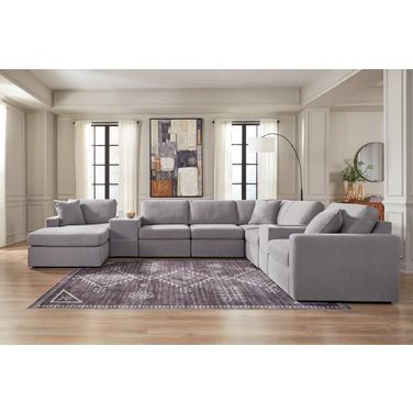 Modmax 8-Piece LAF Sectional with Storage Console In Granite