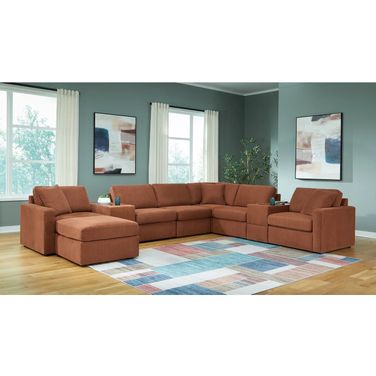 Modmax 8-Piece Sectional and Ottoman In Spice