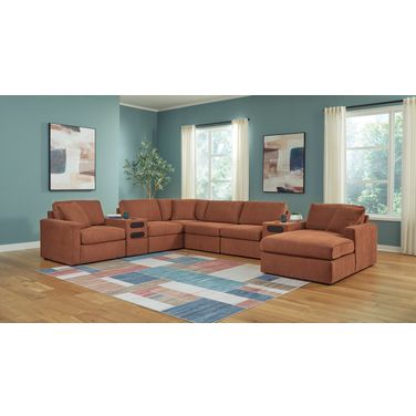 Modmax 8-Piece Sectional with Audio System and Chaise In Spice