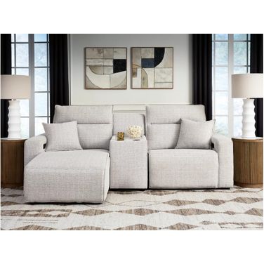 ModMax II 3-Piece Power Reclining Sectional with LAF Chaise and Console In Stone