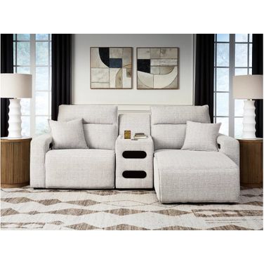 ModMax II 3-Piece Power Reclining Sectional with RAF Chaise and Audio Console In Stone