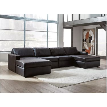ModMax II 4-Piece Double Chaise Sectional In Black
