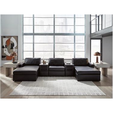 ModMax II 5-Piece Double Chaise Sectional with Audio Consoles In Black