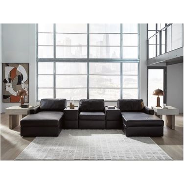 ModMax II 5-Piece Double Chaise Sectional with Storage Consoles In Black