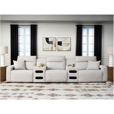 ModMax II 5-Piece Power Reclining Sectional with Audio Consoles In Stone