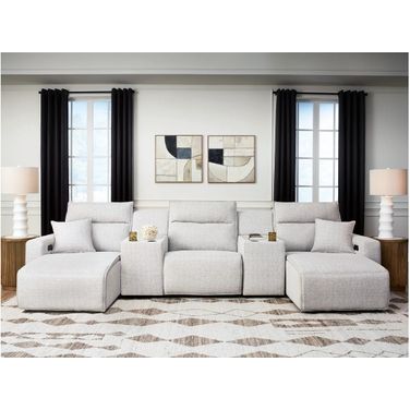 ModMax II 5-Piece Power Reclining Sectional with Chaise and Consoles In Stone
