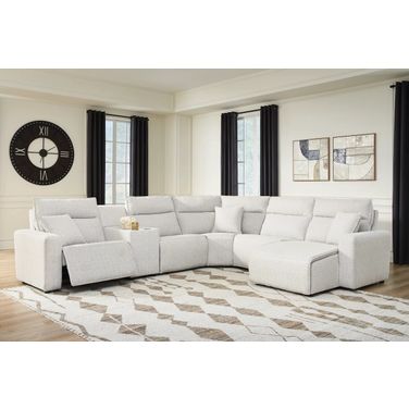 ModMax II 6-Piece Power Reclining Sectional with RAF Chaise and Console In Stone