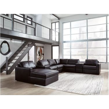 ModMax II 8-Piece LAF Sectional with Chaise and Storage Consoles In Black
