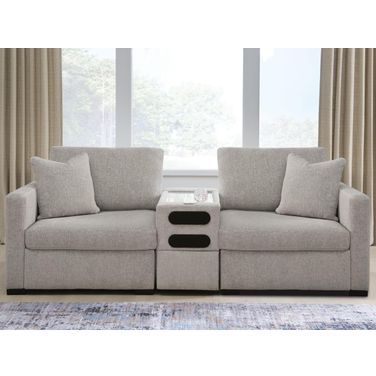 Modmax Luxe 3-Piece Sectional Loveseat with Audio Console In Flint