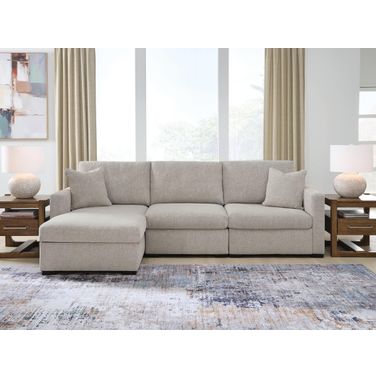 Modmax Luxe 3-Piece Sectional Sofa LAF Storage Chaise In Flint
